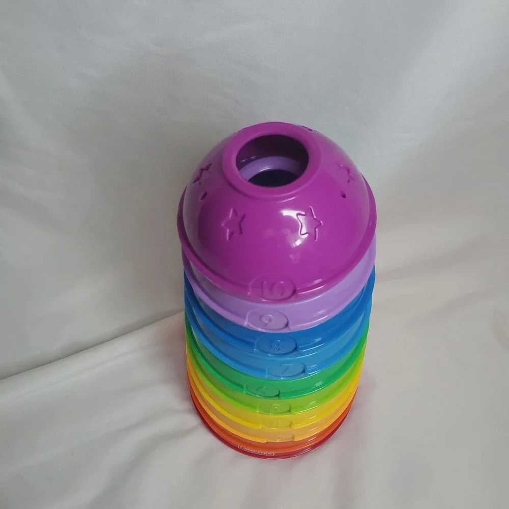 Fisher Price Stack And Roll Numbered 1-10 Nesting Cups Baby Toy NO BALL TOP